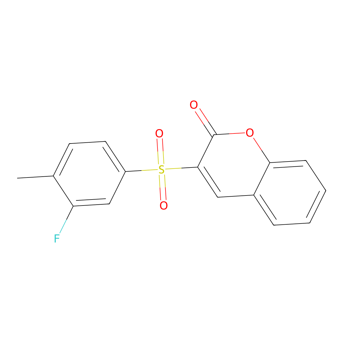 3-(3-fluoro-4-methylbenzenesulfonyl)-2H-chromen-2-one molecular structure, CAS 2742070-16-0