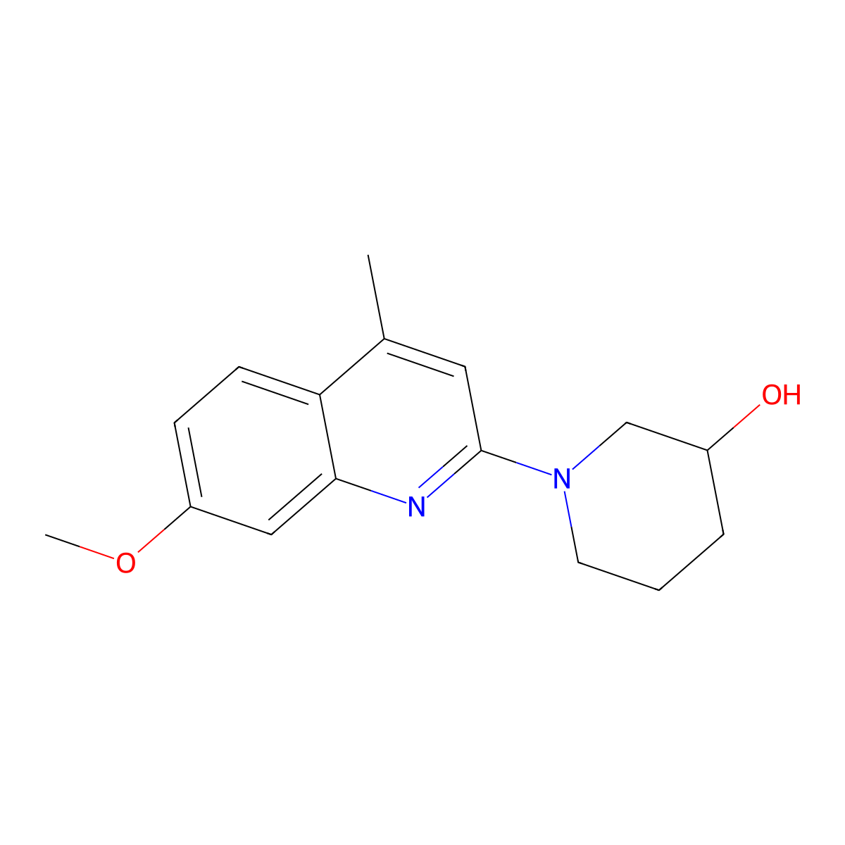 1-(7-Methoxy-4-methylquinolin-2-yl)piperidin-3-ol molecular structure, CAS 2742077-82-1