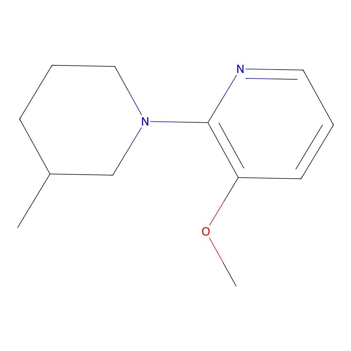 3-Methoxy-2-(3-methylpiperidin-1-yl)pyridine molecular structure, CAS 2742077-99-0