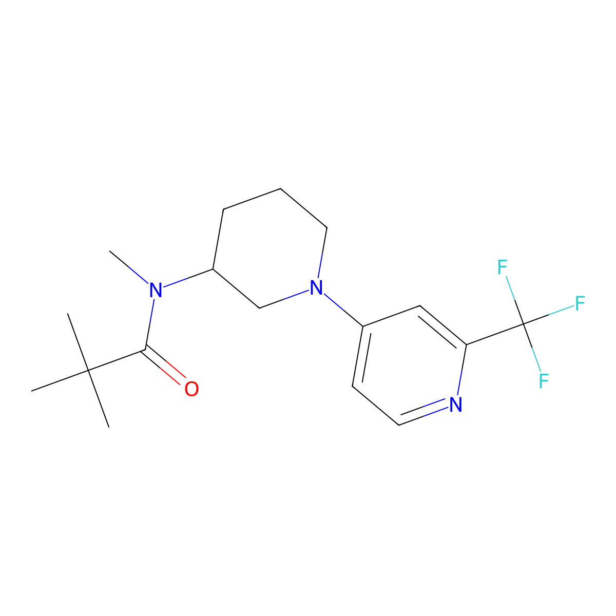 N,2,2-trimethyl-N-{1-[2-(trifluoromethyl)pyridin-4-yl]piperidin-3-yl}propanamide molecular structure, CAS 2742078-02-8