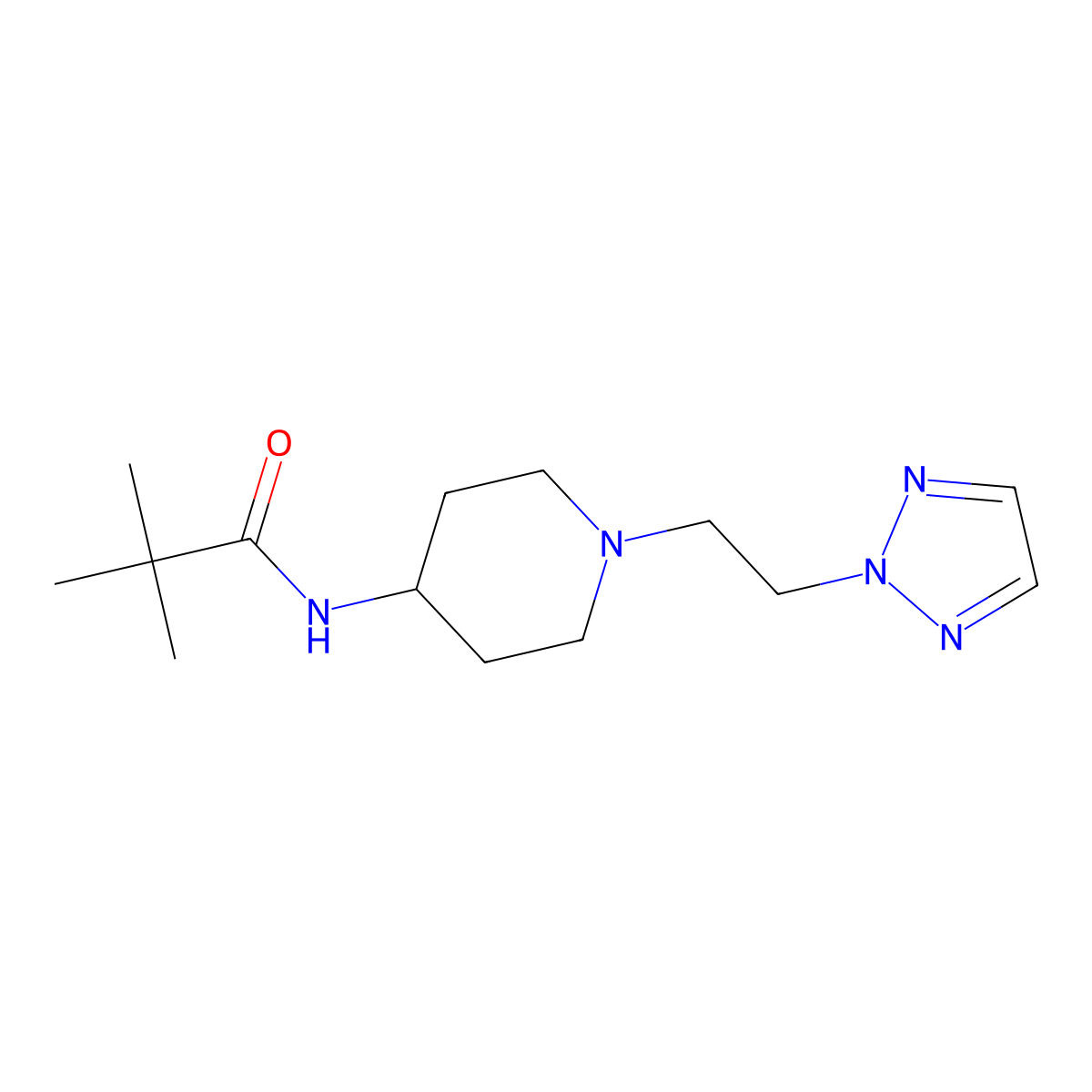 2,2-dimethyl-N-{1-[2-(2H-1,2,3-triazol-2-yl)ethyl]piperidin-4-yl}propanamide molecular structure, CAS 2742078-09-5