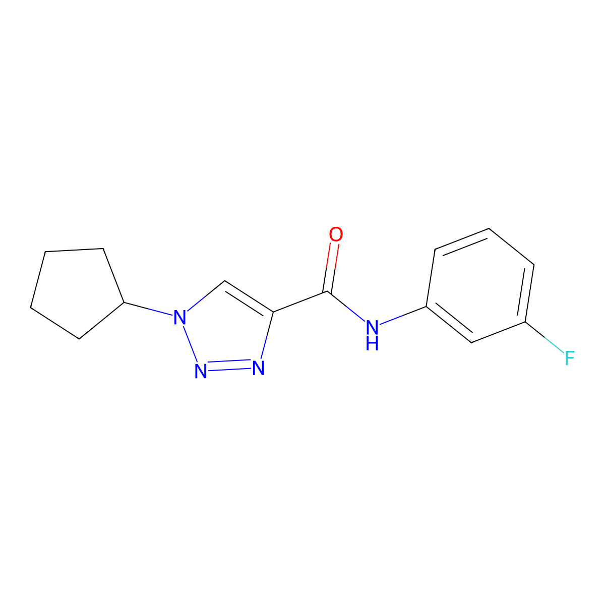 1-cyclopentyl-N-(3-fluorophenyl)-1H-1,2,3-triazole-4-carboxamide molecular structure, CAS 2742078-32-4