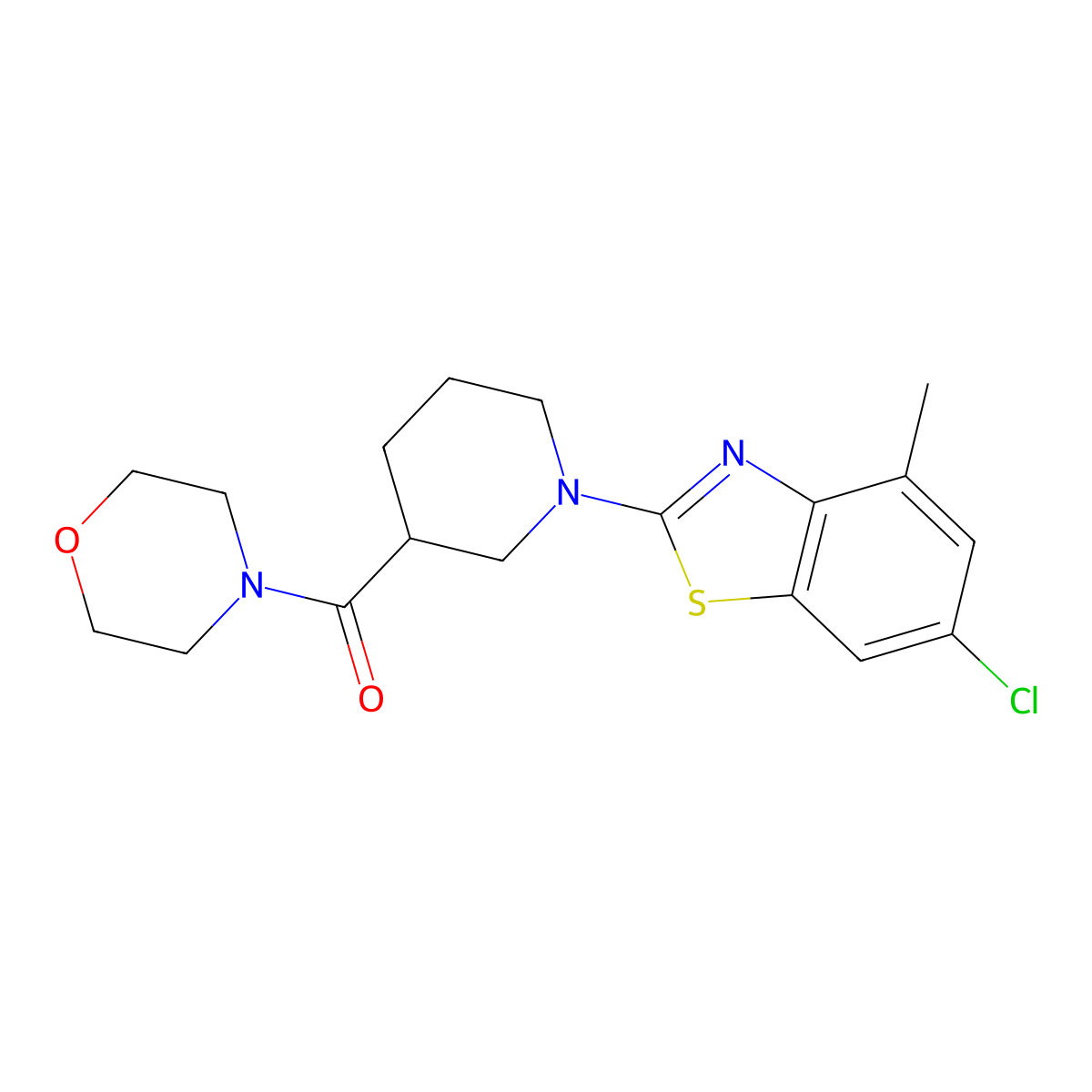 6-Chloro-4-methyl-2-[3-(morpholine-4-carbonyl)piperidin-1-yl]-1,3-benzothiazole molecular structure, CAS 2742078-33-5