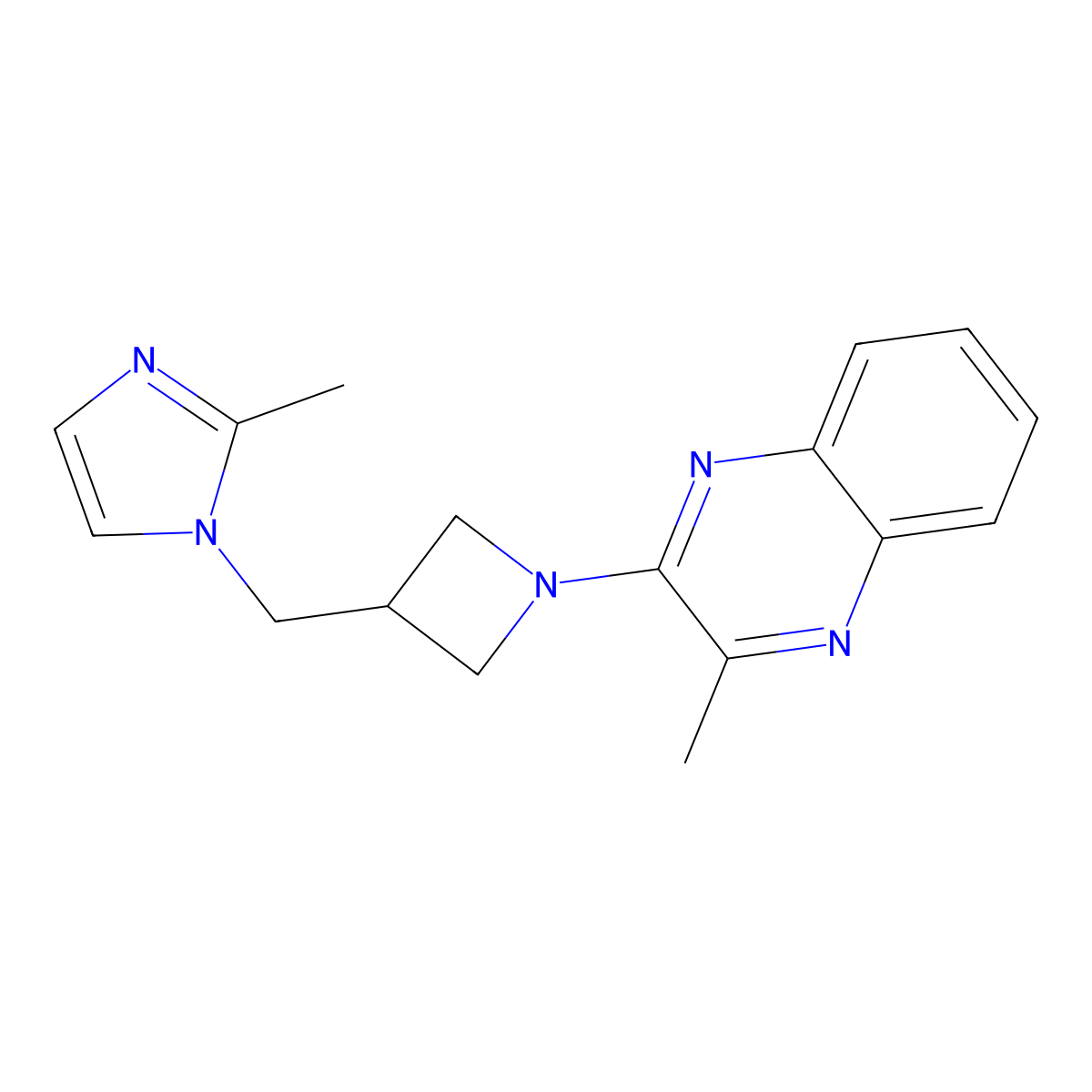 2-methyl-3-{3-[(2-methyl-1H-imidazol-1-yl)methyl]azetidin-1-yl}quinoxaline molecular structure, CAS 2742078-35-7