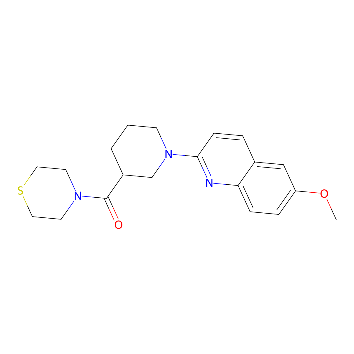 6-Methoxy-2-[3-(thiomorpholine-4-carbonyl)piperidin-1-yl]quinoline molecular structure, CAS 2742078-40-4
