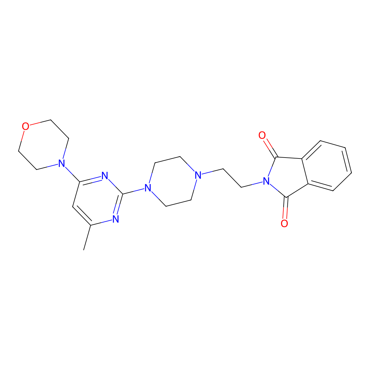 2-(2-{4-[4-methyl-6-(morpholin-4-yl)pyrimidin-2-yl]piperazin-1-yl}ethyl)-2,3-dihydro-1H-isoindole-1,3-dione molecular structure, CAS 2742078-49-3