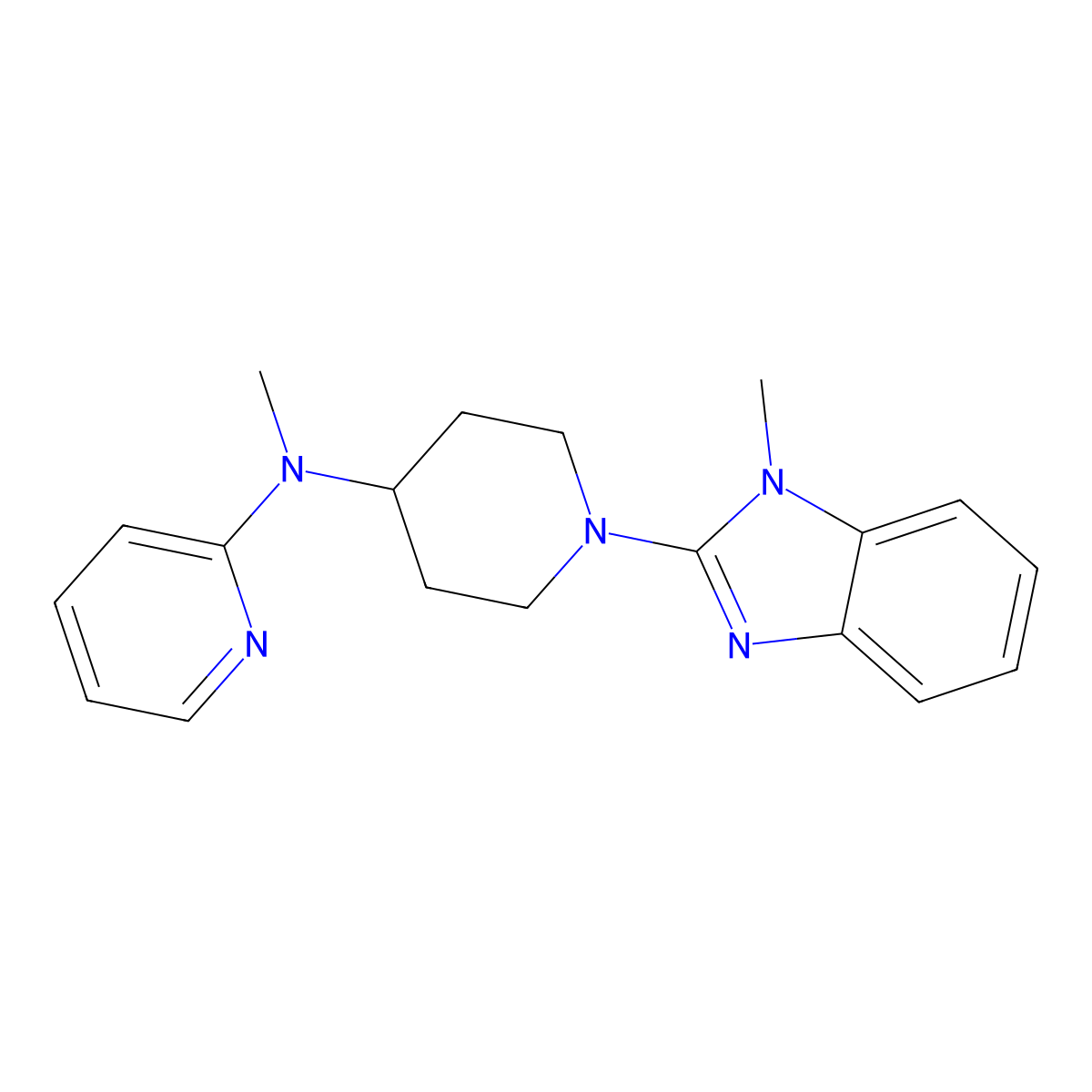 N-methyl-N-[1-(1-methyl-1H-1,3-benzodiazol-2-yl)piperidin-4-yl]pyridin-2-amine molecular structure, CAS 2742078-80-2
