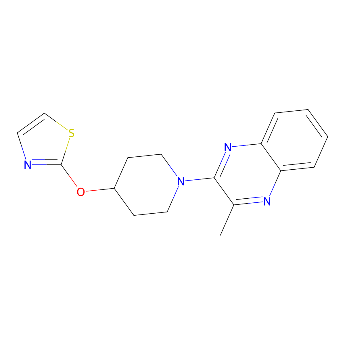 2-[1-(3-Methylquinoxalin-2-yl)piperidin-4-yl]oxy-1,3-thiazole molecular structure, CAS 2742079-00-9