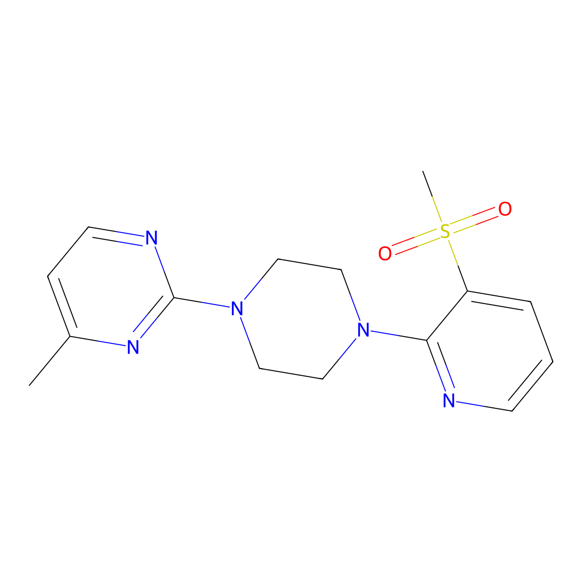 2-[4-(3-Methanesulfonylpyridin-2-yl)piperazin-1-yl]-4-methylpyrimidine molecular structure, CAS 2742079-17-8