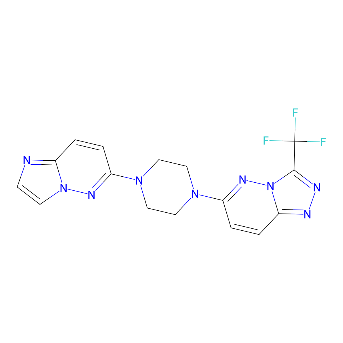 1-{Imidazo[1,2-b]pyridazin-6-yl}-4-[3-(trifluoromethyl)-[1,2,4]triazolo[4,3-b]pyridazin-6-yl]piperazine molecular structure, CAS 2742079-18-9