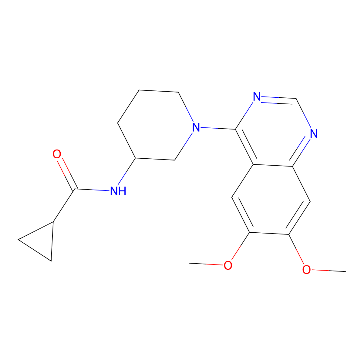 N-[1-(6,7-dimethoxyquinazolin-4-yl)piperidin-3-yl]cyclopropanecarboxamide molecular structure, CAS 2742079-23-6