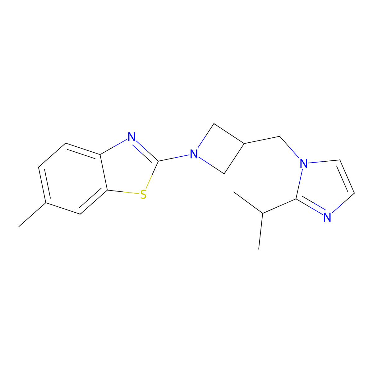 6-methyl-2-(3-{[2-(propan-2-yl)-1H-imidazol-1-yl]methyl}azetidin-1-yl)-1,3-benzothiazole molecular structure, CAS 2742079-32-7