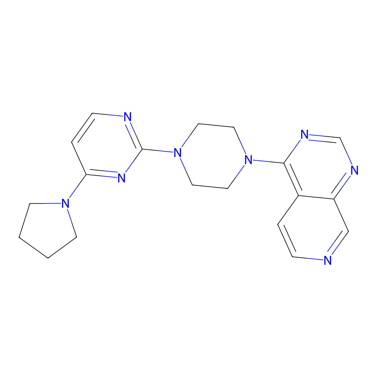 2-(4-{Pyrido[3,4-d]pyrimidin-4-yl}piperazin-1-yl)-4-(pyrrolidin-1-yl)pyrimidine molecular structure, CAS 2742079-37-2