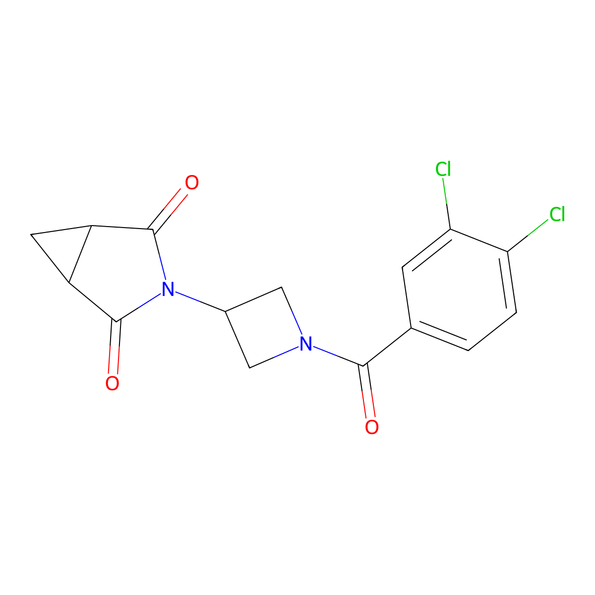 3-(1-(3,4-Dichlorobenzoyl)azetidin-3-yl)-3-azabicyclo[3.1.0]hexane-2,4-dione molecular structure, CAS 2742079-47-4