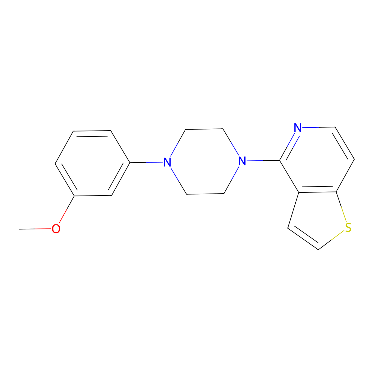 1-(3-Methoxyphenyl)-4-{thieno[3,2-c]pyridin-4-yl}piperazine molecular structure, CAS 2742079-50-9