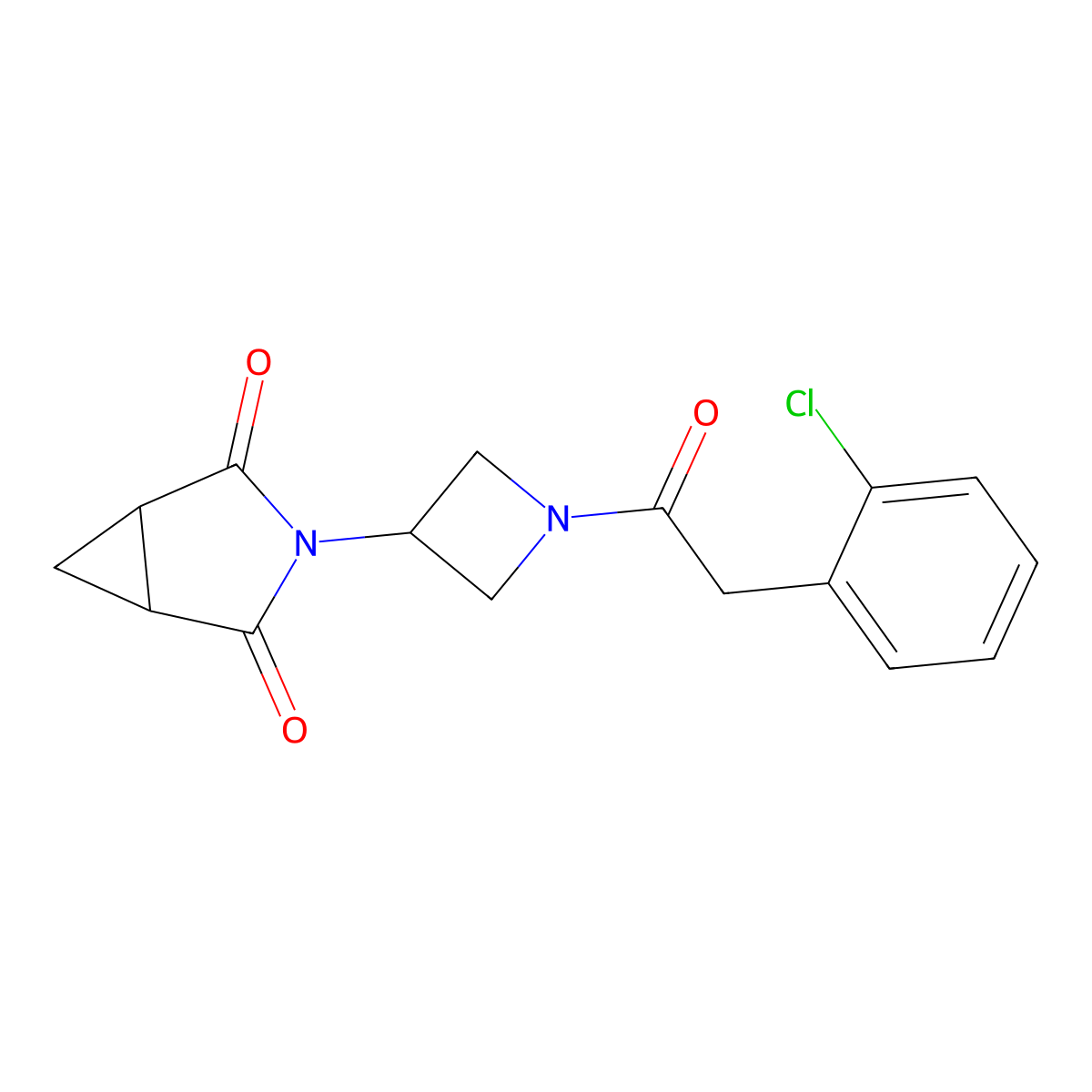 3-(1-(2-(2-Chlorophenyl)acetyl)azetidin-3-yl)-3-azabicyclo[3.1.0]hexane-2,4-dione molecular structure, CAS 2742079-61-2