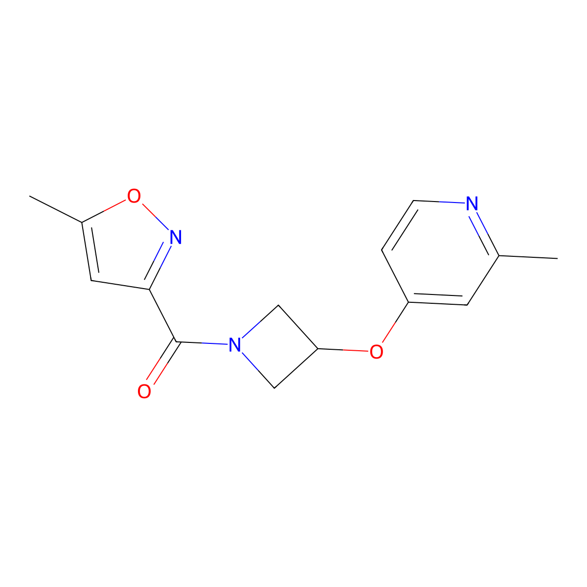 2-Methyl-4-{[1-(5-methyl-1,2-oxazole-3-carbonyl)azetidin-3-yl]oxy}pyridine molecular structure, CAS 2742079-65-6