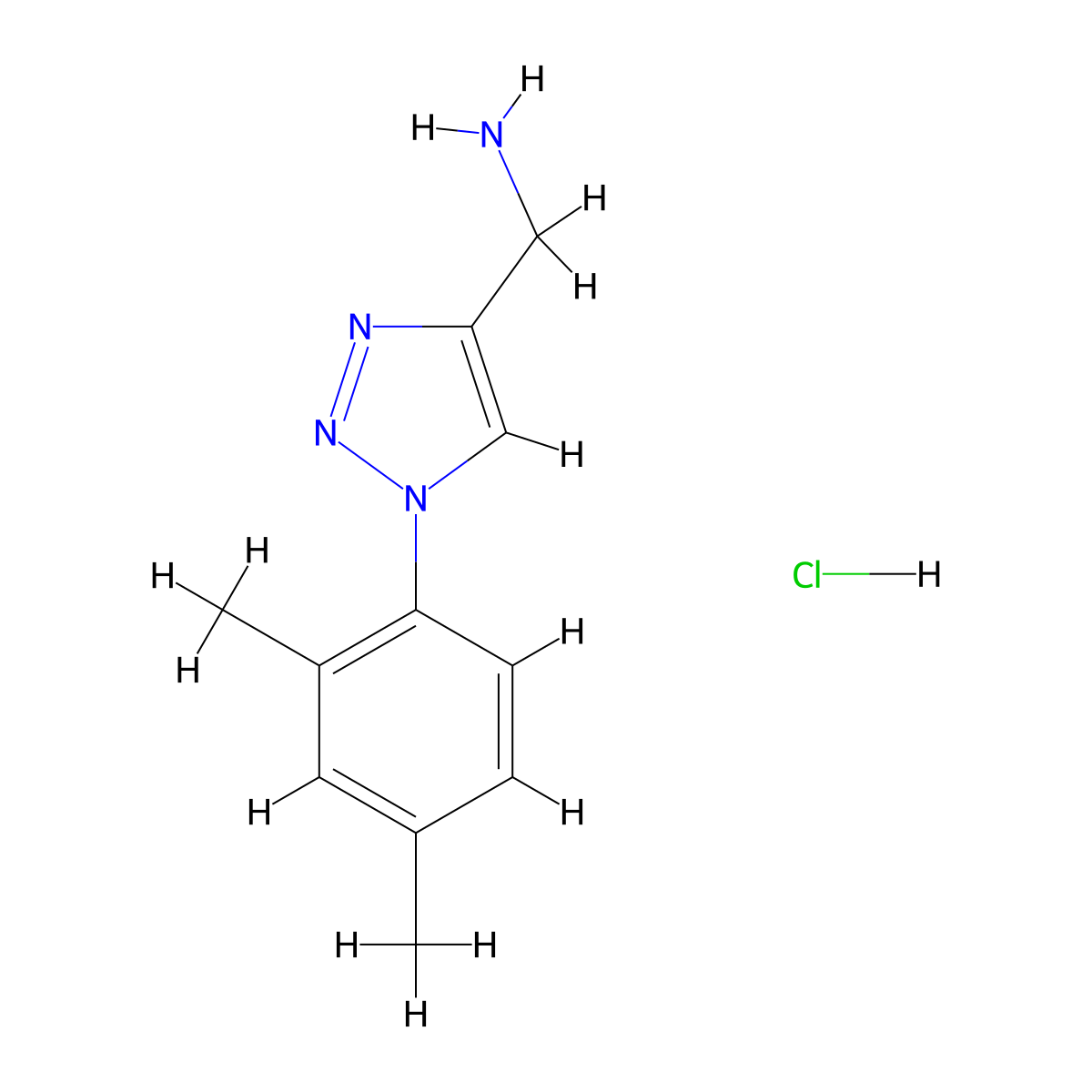 [1-(2,4-dimethylphenyl)-1H-1,2,3-triazol-4-yl]methanamine hydrochloride molecular structure, CAS 2742079-69-0