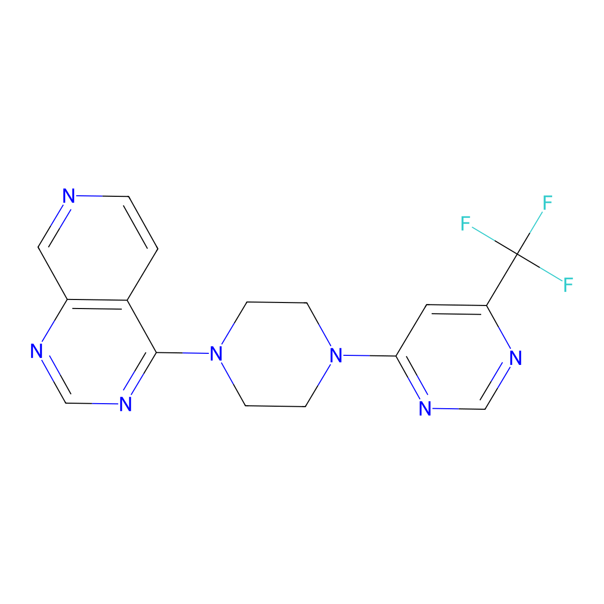 4-(4-{Pyrido[3,4-d]pyrimidin-4-yl}piperazin-1-yl)-6-(trifluoromethyl)pyrimidine molecular structure, CAS 2742079-87-2