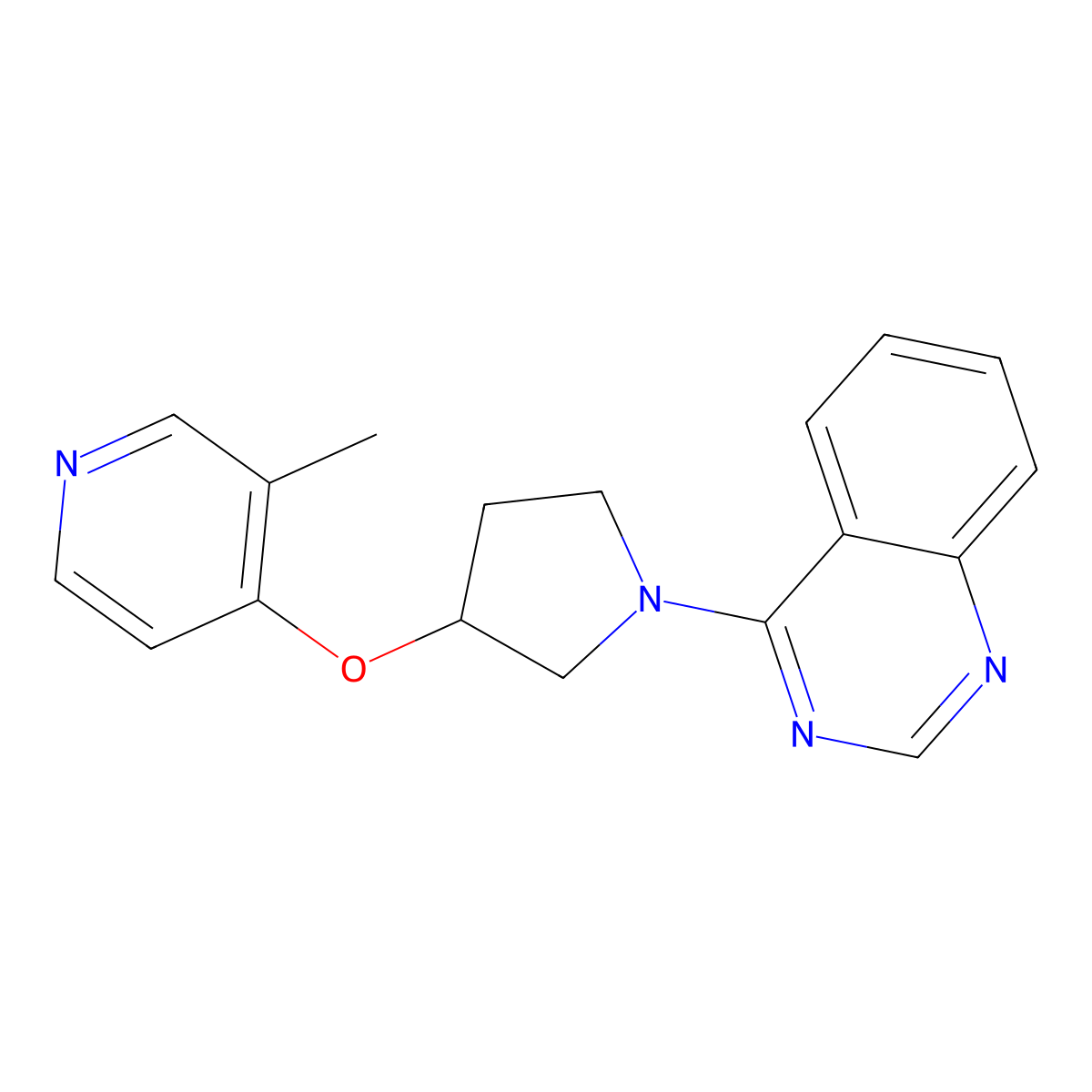 4-{3-[(3-Methylpyridin-4-yl)oxy]pyrrolidin-1-yl}quinazoline molecular structure, CAS 2742080-08-4