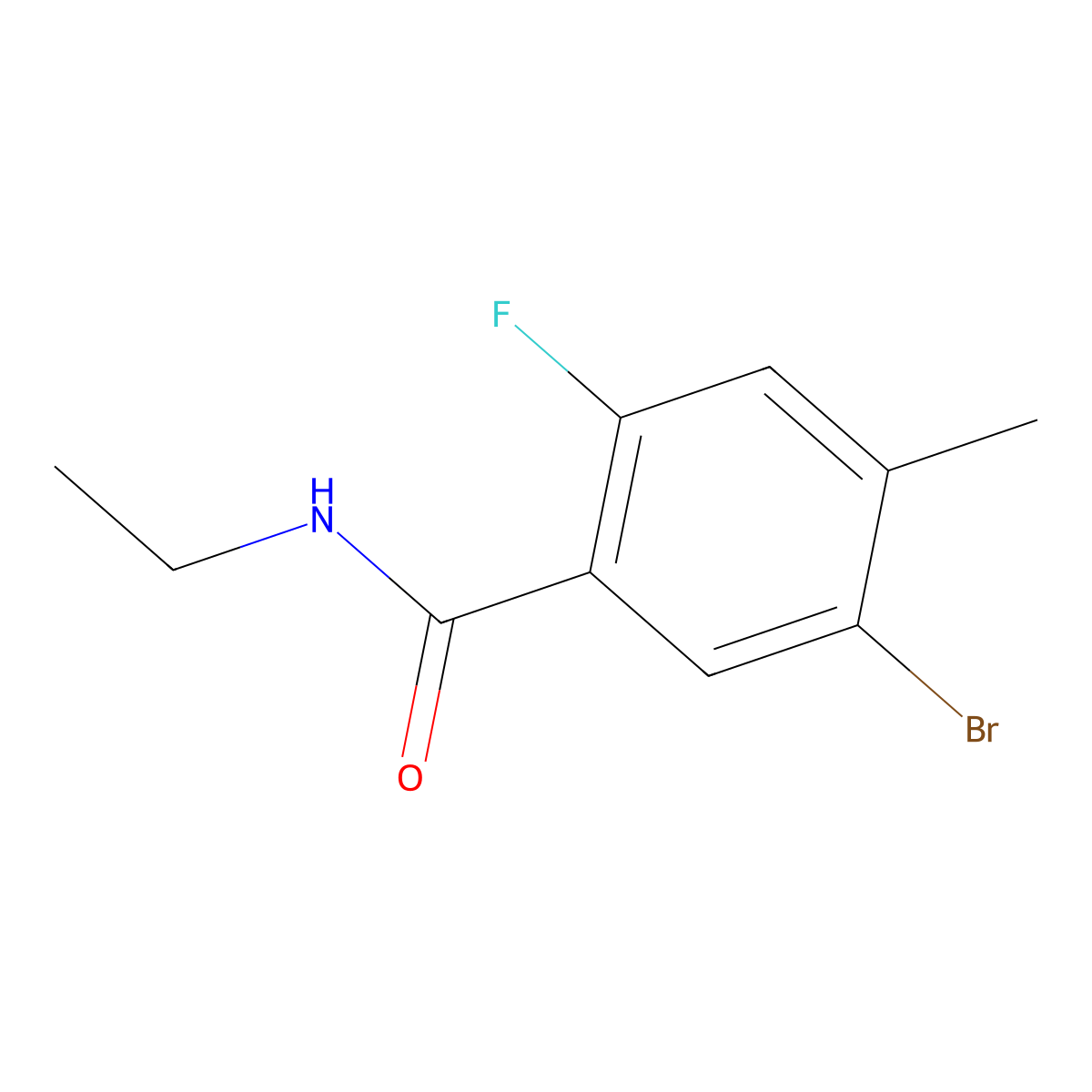 5-Bromo-N-ethyl-2-fluoro-4-methylbenzamide molecular structure, CAS 2742087-14-3