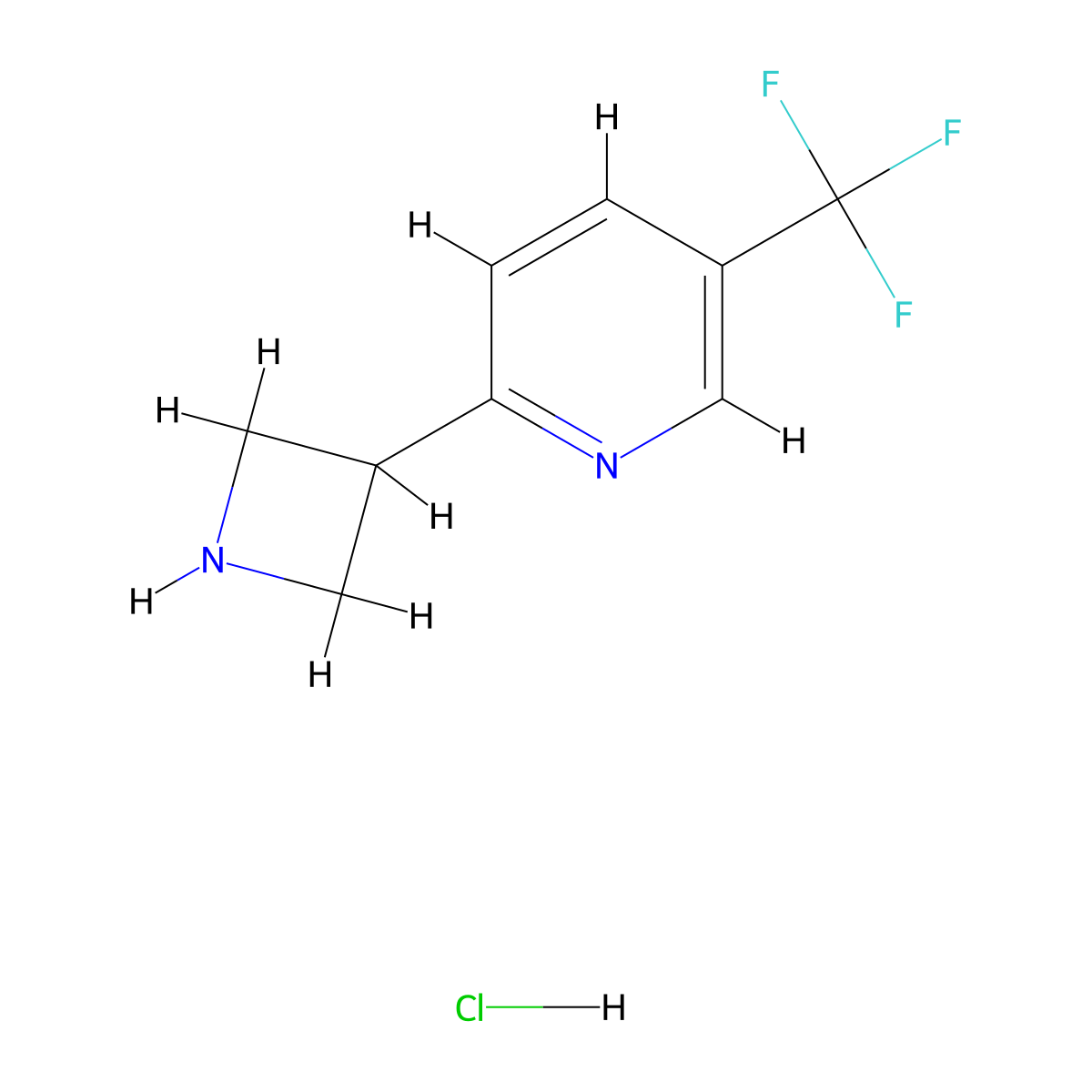2-(Azetidin-3-yl)-5-(trifluoromethyl)pyridine hydrochloride molecular structure, CAS 2742232-84-2