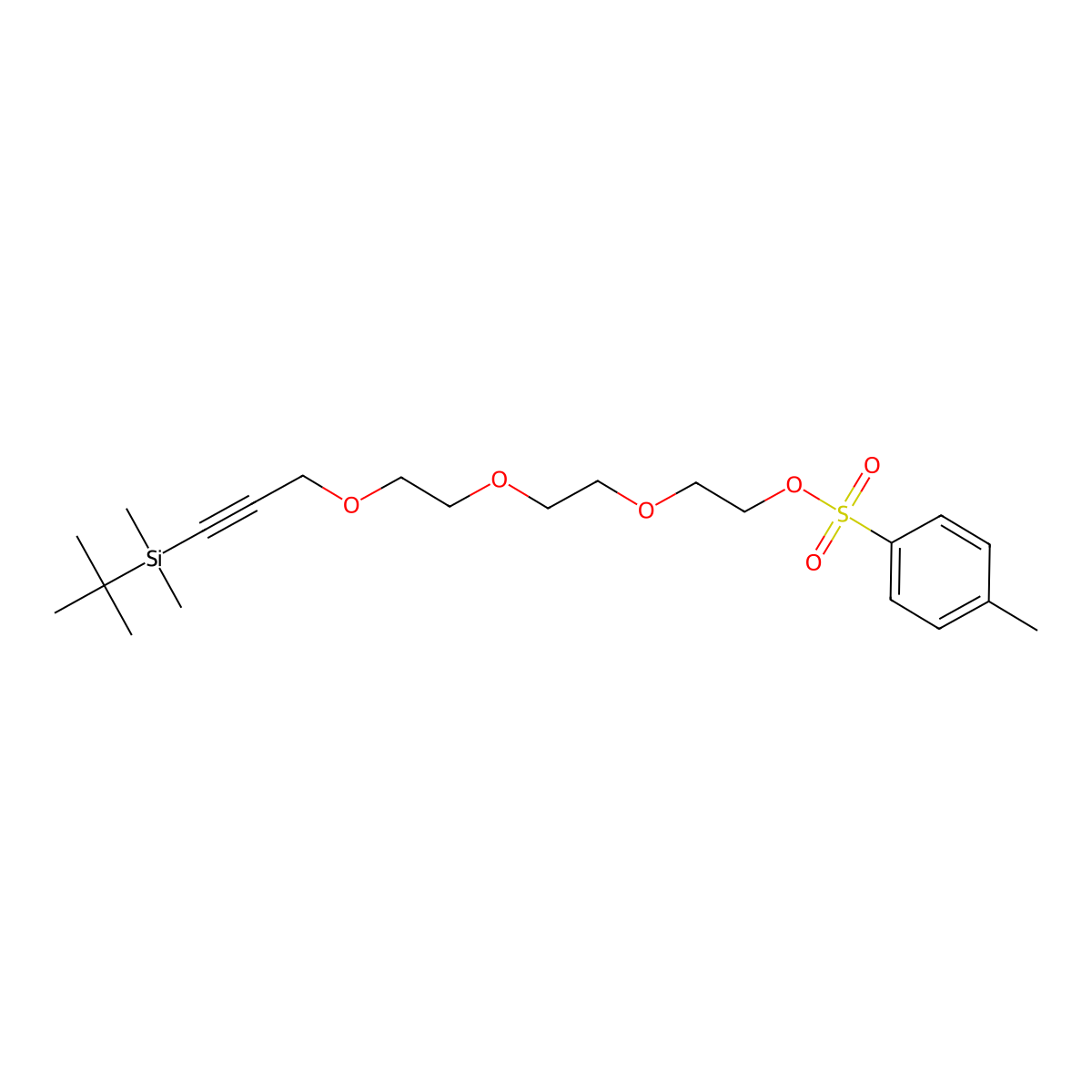 13,13,14,14-Tetramethyl-3,6,9-trioxa-13-silapentadec-11-yn-1-yl 4-methylbenzenesulfonate molecular structure, CAS 2742250-22-0