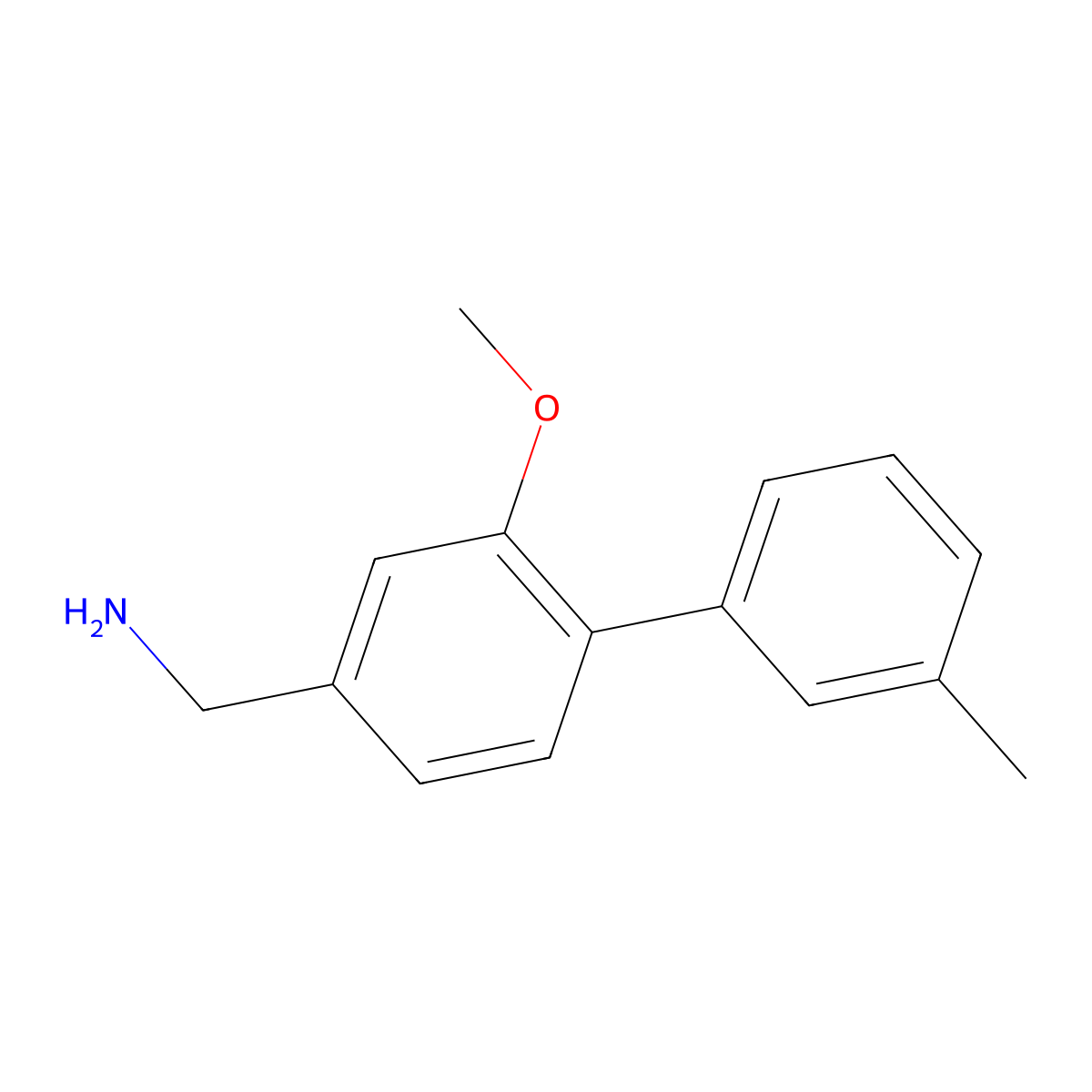 (2-Methoxy-3'-methyl-[1,1'-biphenyl]-4-yl)methanamine molecular structure, CAS 2742268-58-0