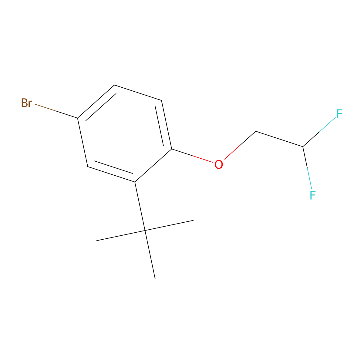 4-Bromo-2-(tert-butyl)-1-(2,2-difluoroethoxy)benzene molecular structure, CAS 2742270-74-0