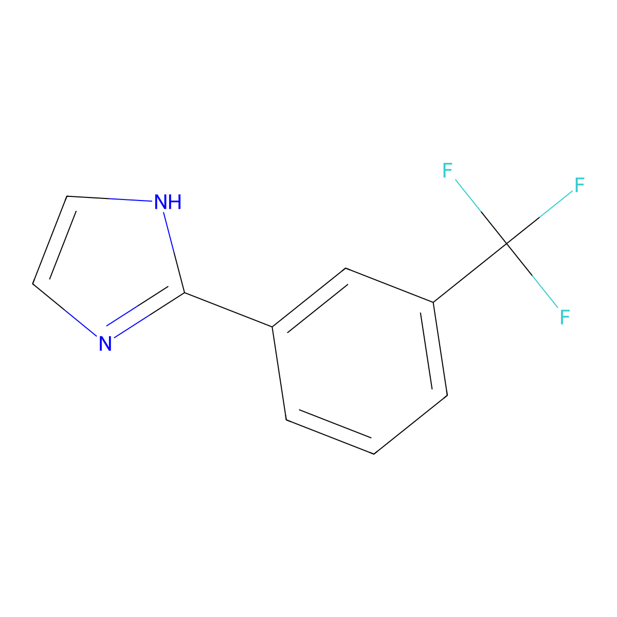 2-(3-(trifluoromethyl)phenyl)-1H-imidazole molecular structure, CAS 27423-80-9
