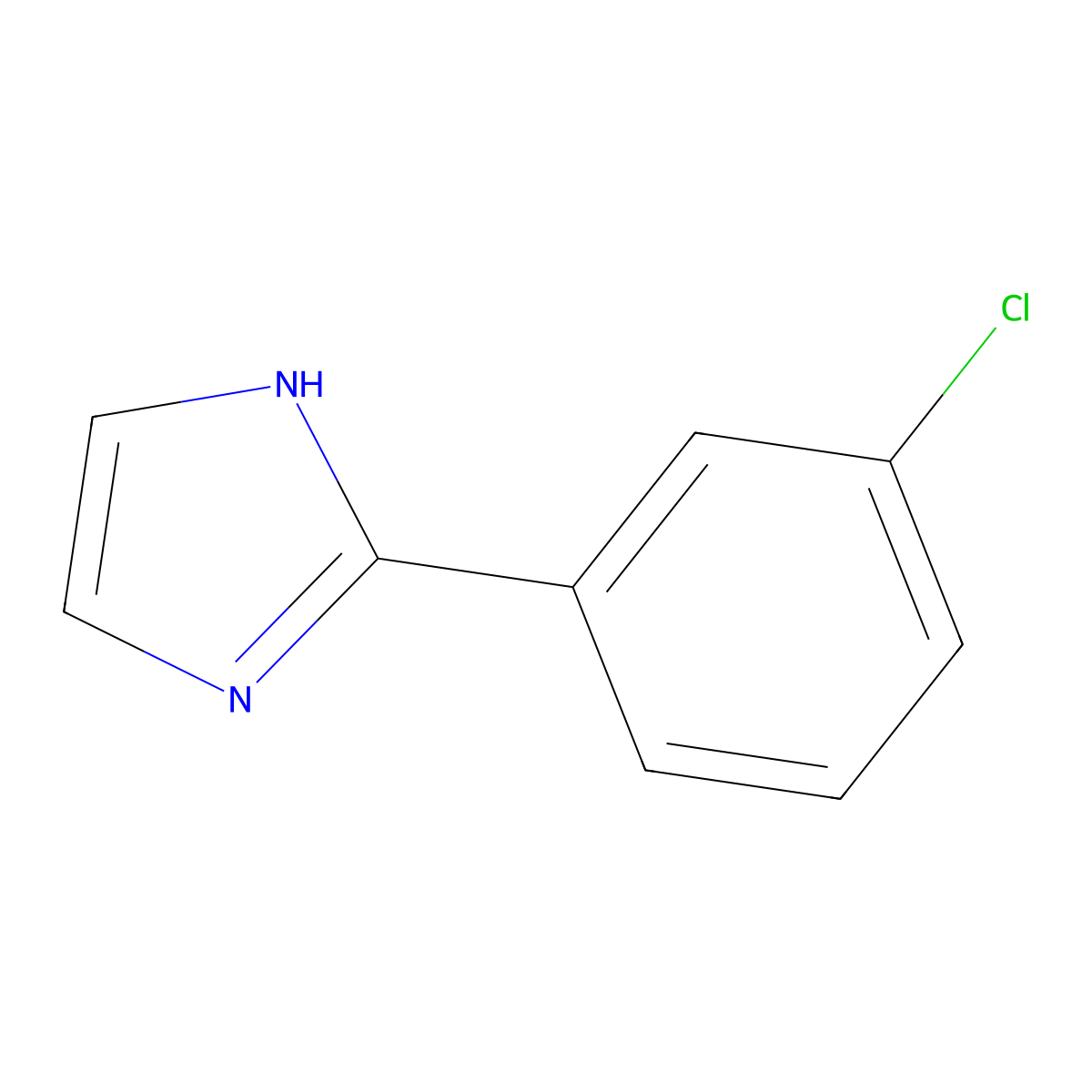 2-(3-chlorophenyl)-1H-imidazole molecular structure, CAS 27423-81-0