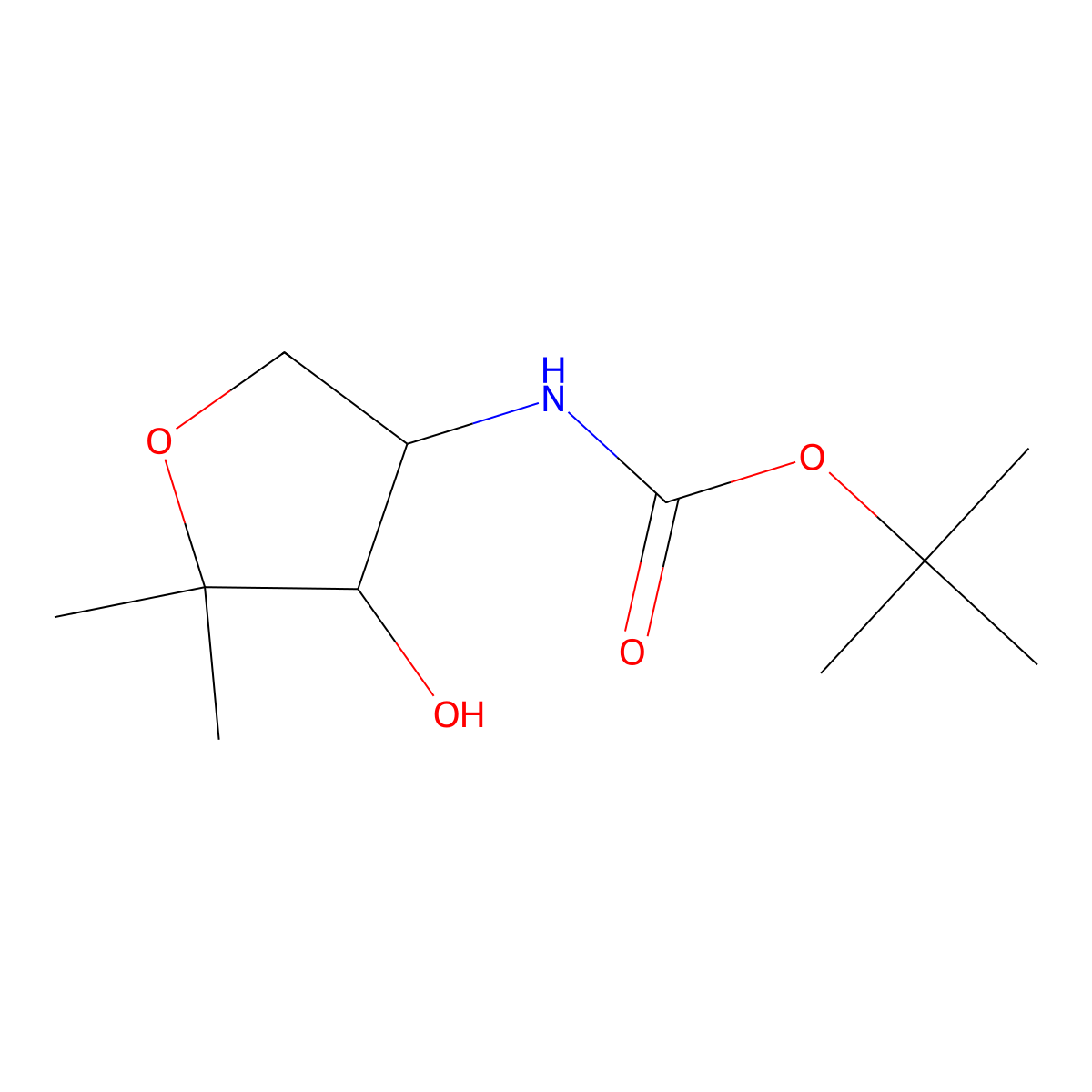 Tert-butyl N-[(3R,4S)-4-hydroxy-5,5-dimethyloxolan-3-yl]carbamate molecular structure, CAS 2742343-47-9