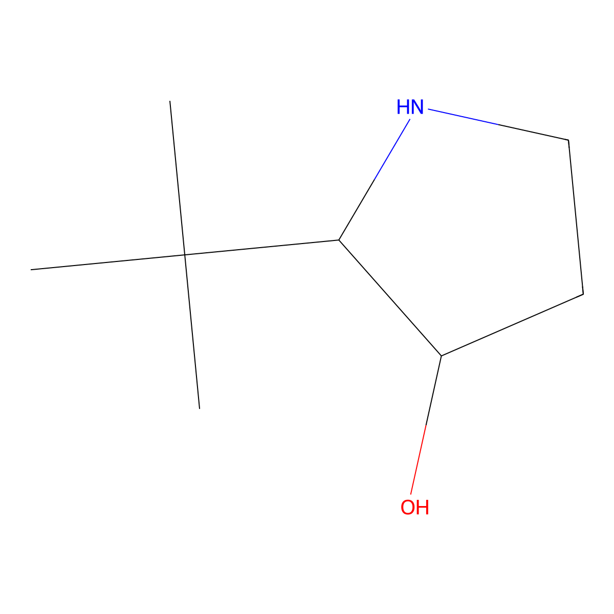 rac-(2R,3R)-2-tert-butylpyrrolidin-3-ol molecular structure, CAS 2742343-65-1