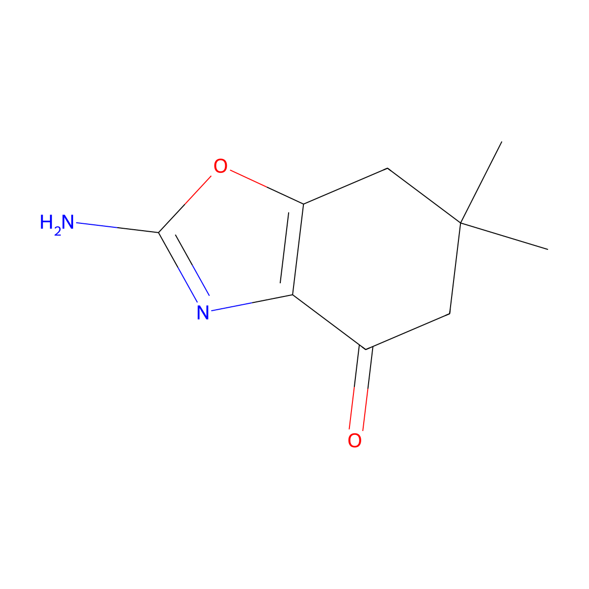 2-Amino-6,6-dimethyl-4,5,6,7-tetrahydro-1,3-benzoxazol-4-one molecular structure, CAS 2742366-61-4