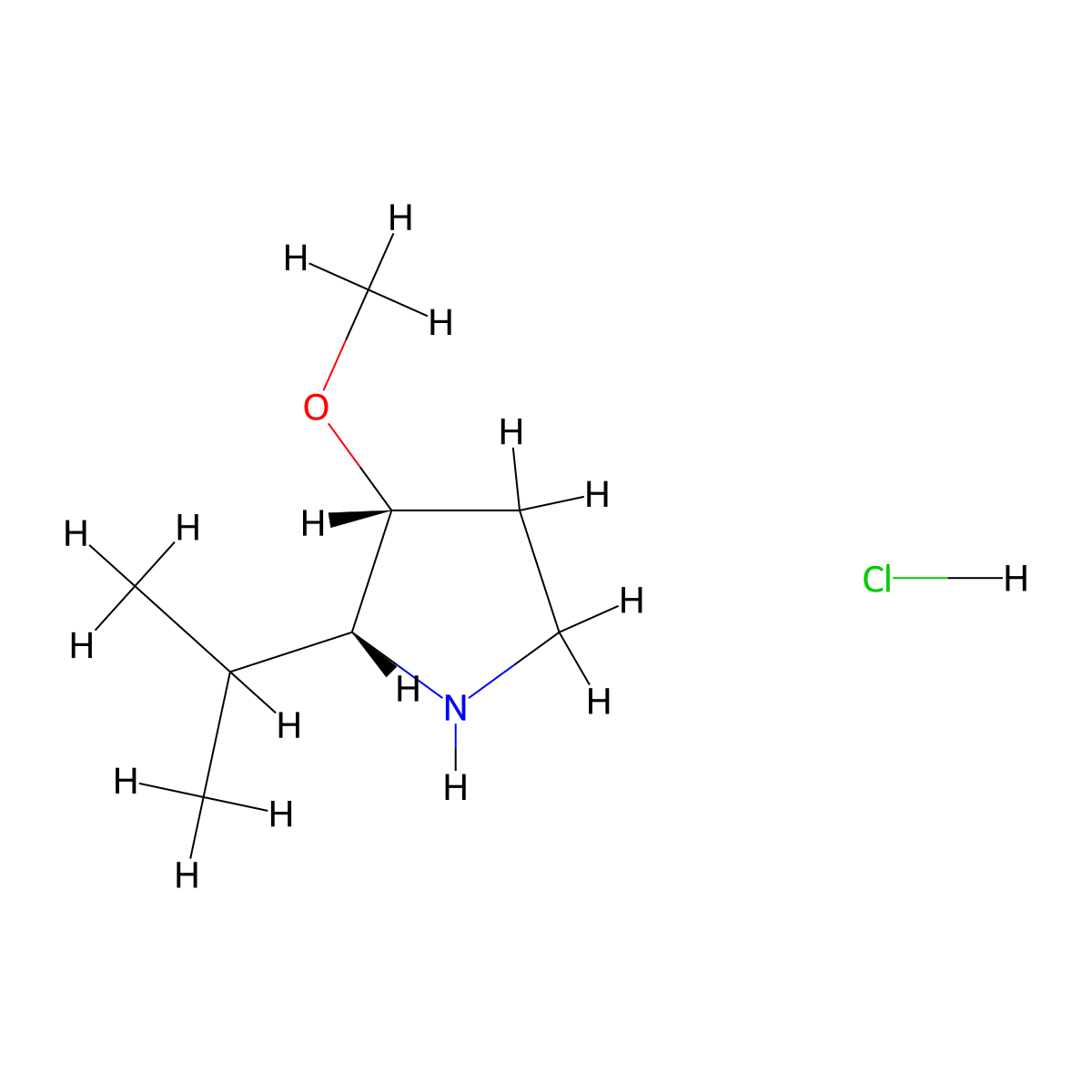 (2R,3R)-3-Methoxy-2-propan-2-ylpyrrolidine;hydrochloride molecular structure, CAS 2742387-46-6