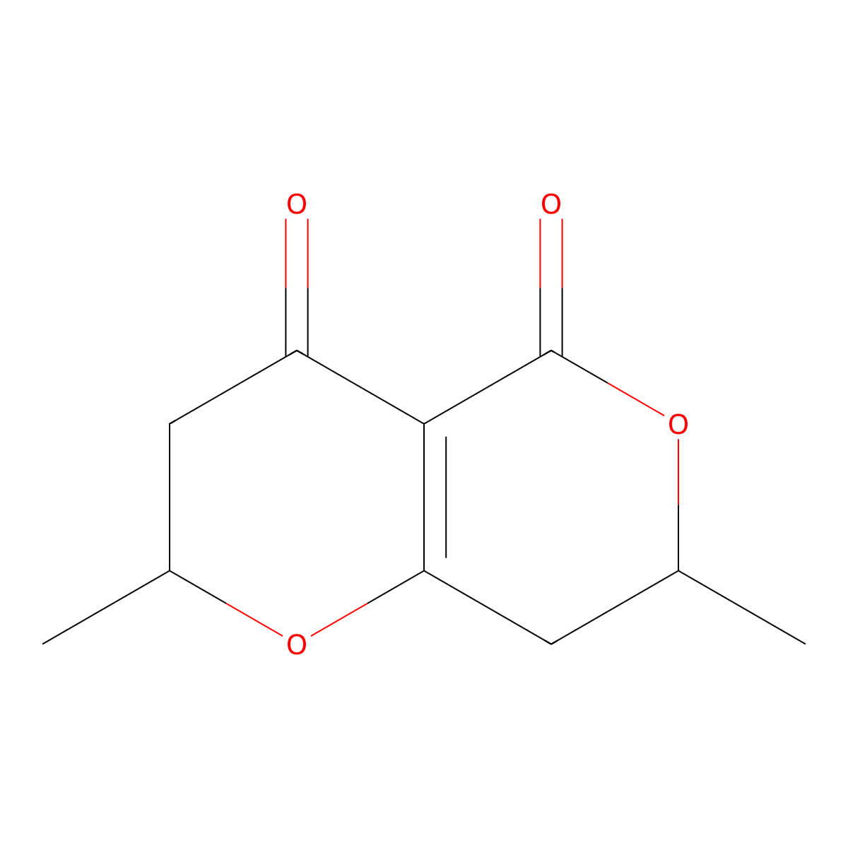 4H,5H-Pyrano(4,3-b)pyran-4,5-dione, 2,3,7,8-tetrahydro-2,7-dimethyl molecular structure, CAS 27424-77-7