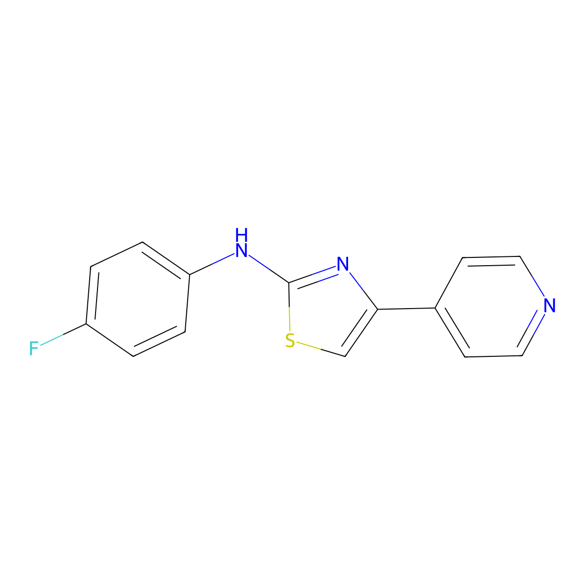 N-(4-Fluorophenyl)-4-(4-pyridinyl)-1,3-thiazol-2-amine molecular structure, CAS 274249-44-4