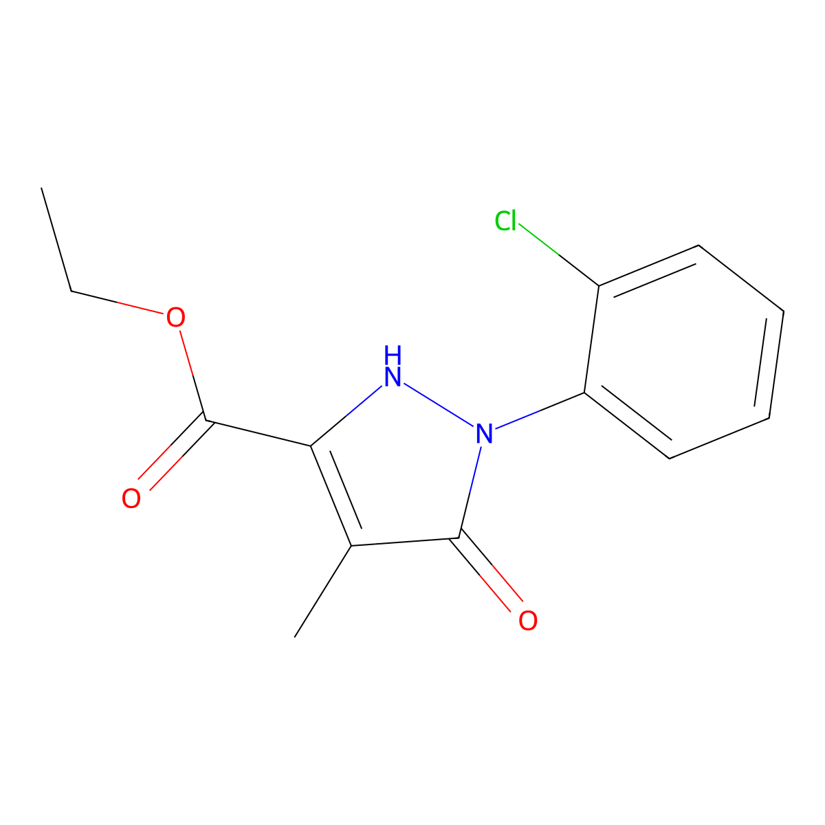 Ethyl 1-(2-chlorophenyl)-5-hydroxy-4-methyl-1H-pyrazole-3-carboxylate molecular structure, CAS 274253-24-6