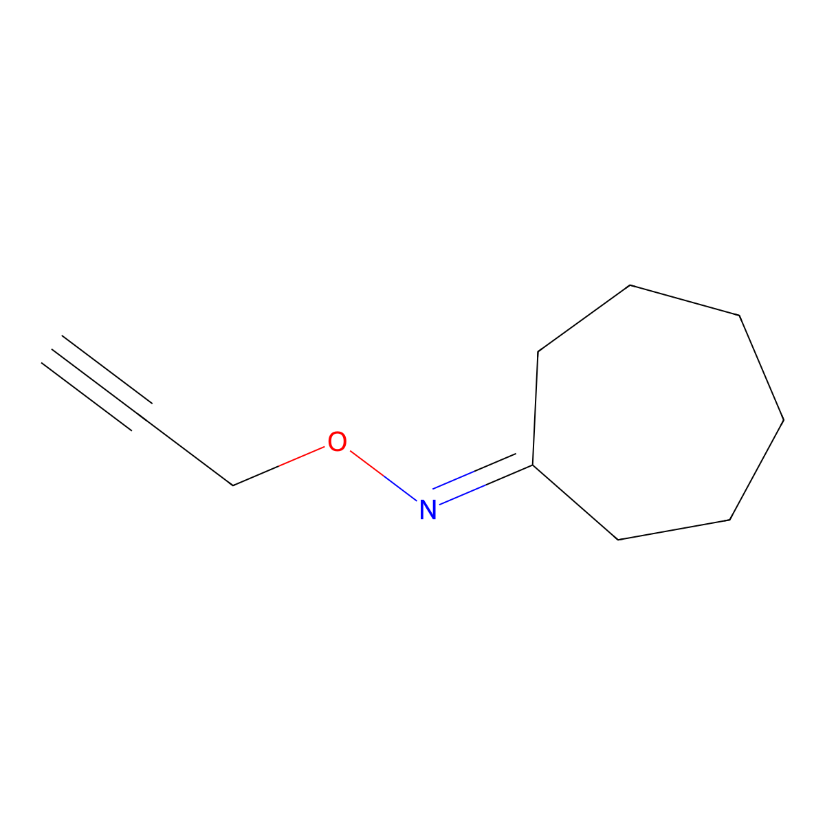 N-(prop-2-yn-1-yloxy)cycloheptanimine molecular structure, CAS 274255-33-3