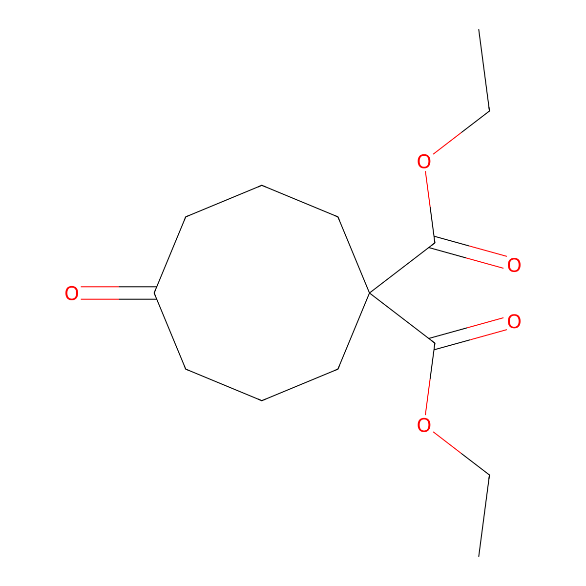 Diethyl 5-oxocyclooctane-1,1-dicarboxylate molecular structure, CAS 274255-51-5