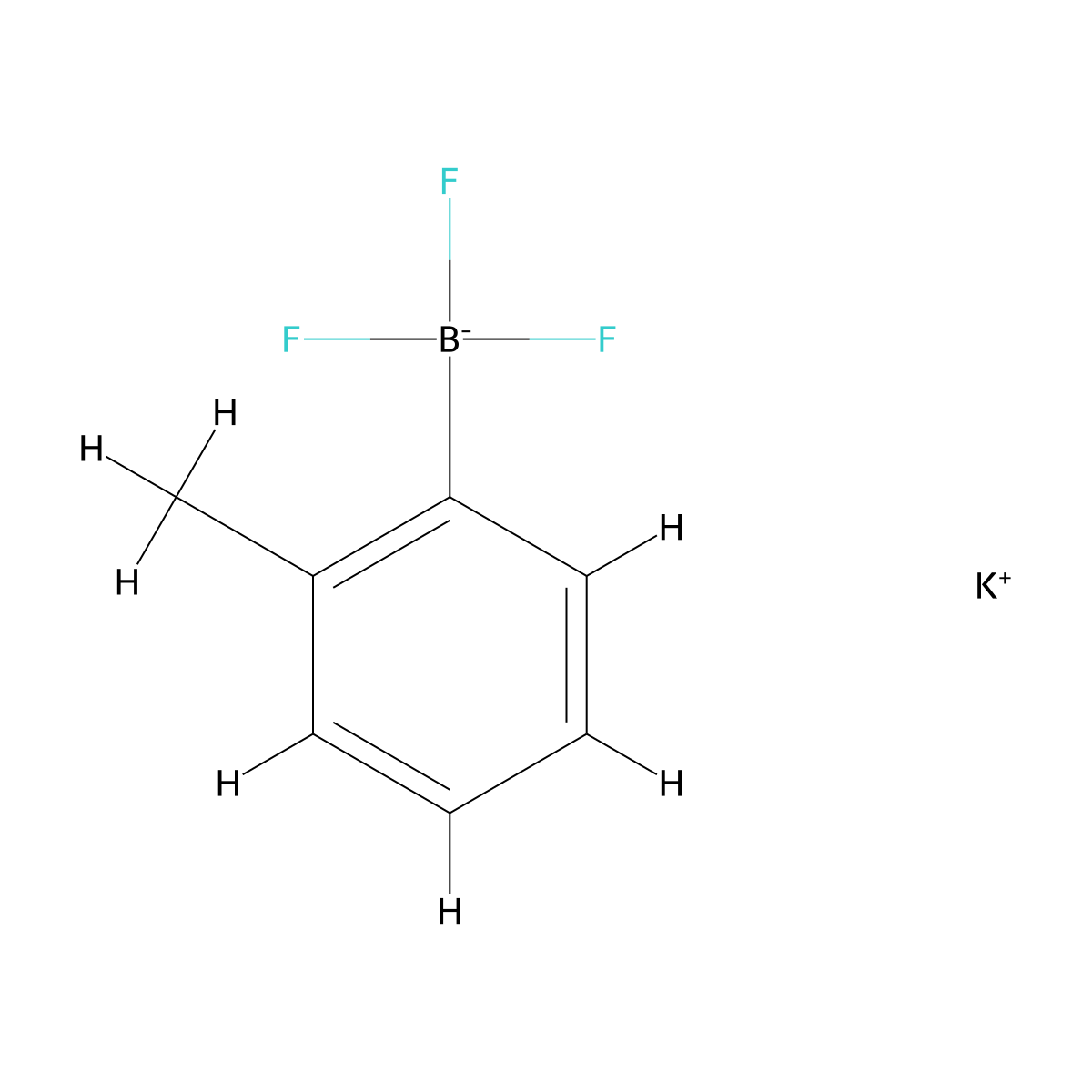 potassium trifluoro-(2-methylphenyl)boranuide molecular structure, CAS 274257-34-0