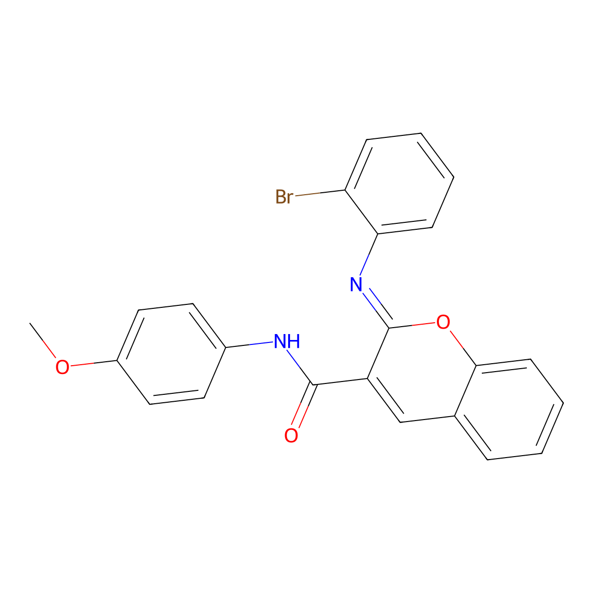 (2Z)-2-[(2-bromophenyl)imino]-N-(4-methoxyphenyl)-2H-chromene-3-carboxamide molecular structure, CAS 2742610-99-5