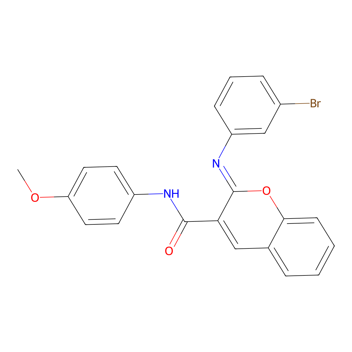 (2Z)-2-[(3-bromophenyl)imino]-N-(4-methoxyphenyl)-2H-chromene-3-carboxamide molecular structure, CAS 2742611-07-8