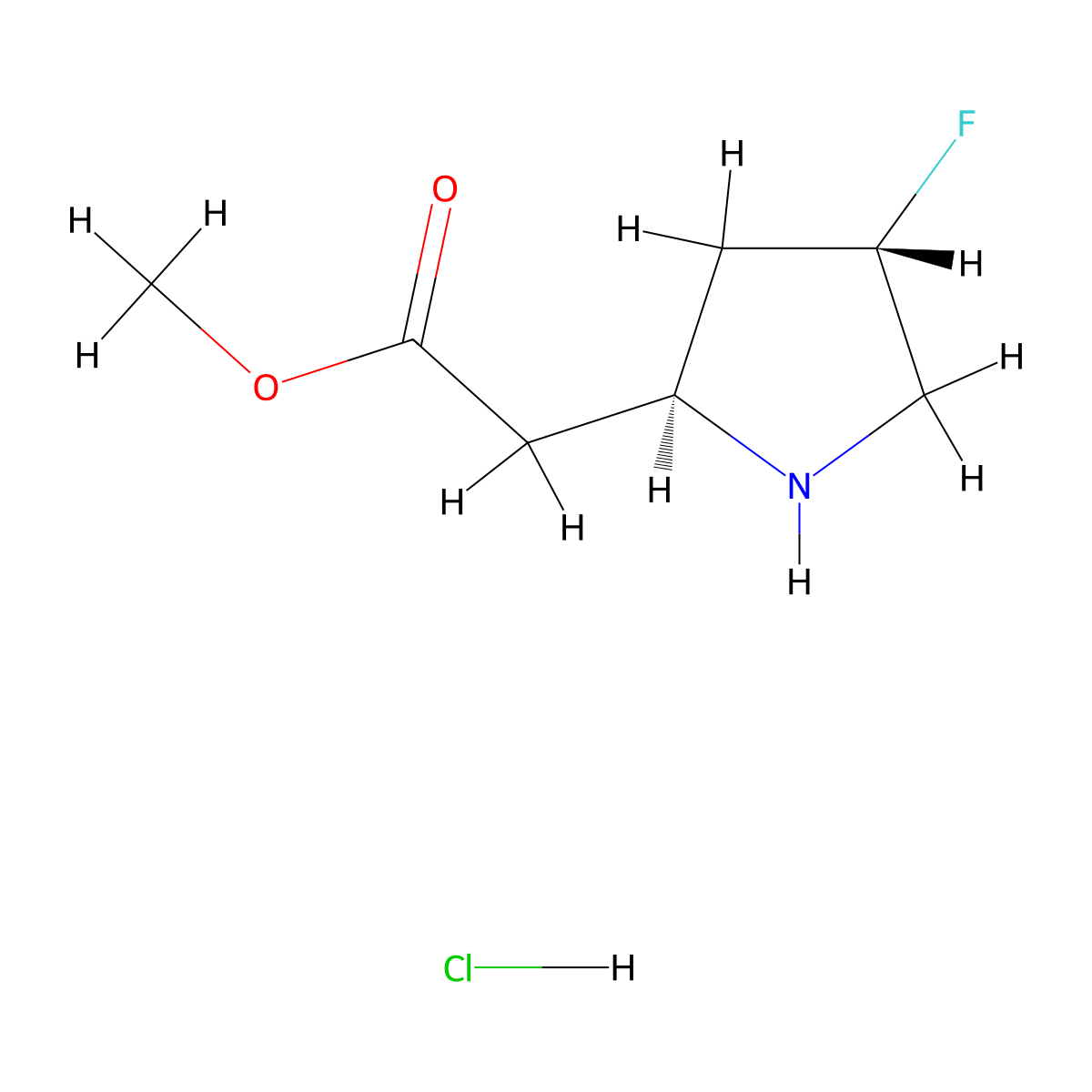 methyl2-[(2S,4S)-4-fluoropyrrolidin-2-yl]acetatehydrochloride molecular structure, CAS 2742623-29-4
