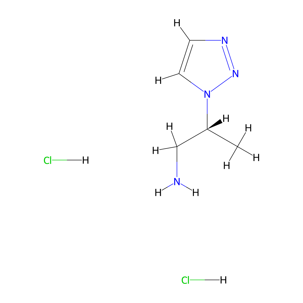 (2R)-2-(1H-1,2,3-triazol-1-yl)propan-1-amine dihydrochloride molecular structure, CAS 2742623-32-9