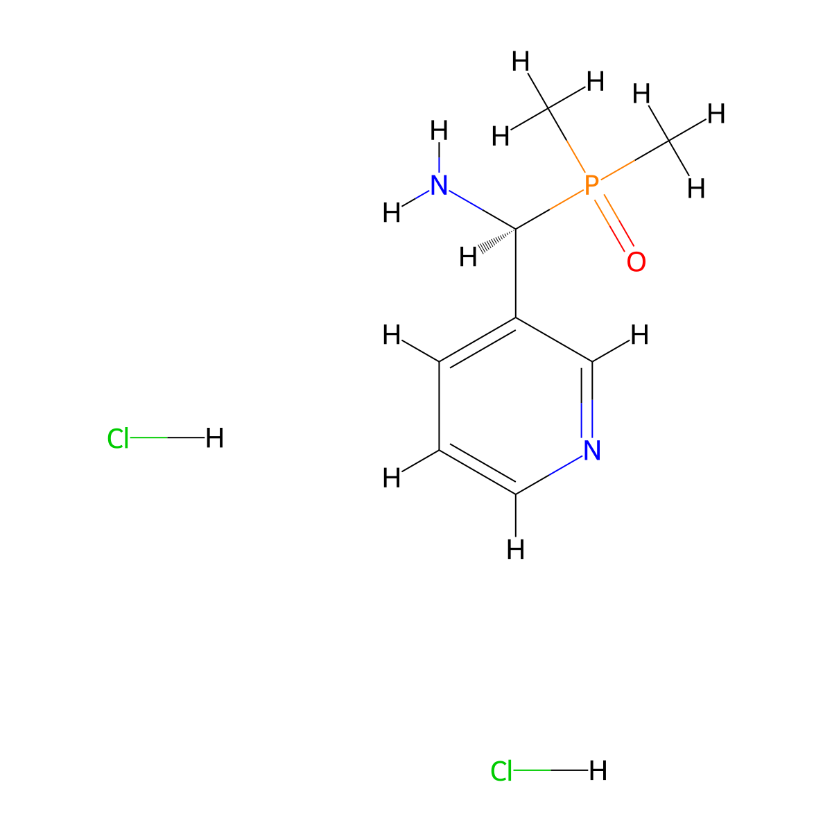 (1S)-1-(dimethylphosphoryl)-1-(pyridin-3-yl)methanaminedihydrochloride molecular structure, CAS 2742623-37-4
