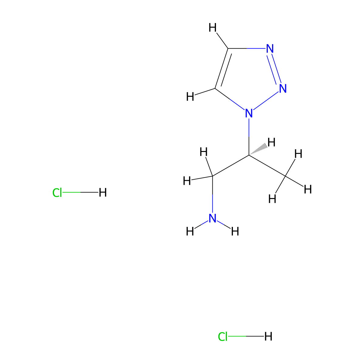 (2S)-2-(1H-1,2,3-triazol-1-yl)propan-1-amine dihydrochloride molecular structure, CAS 2742623-42-1