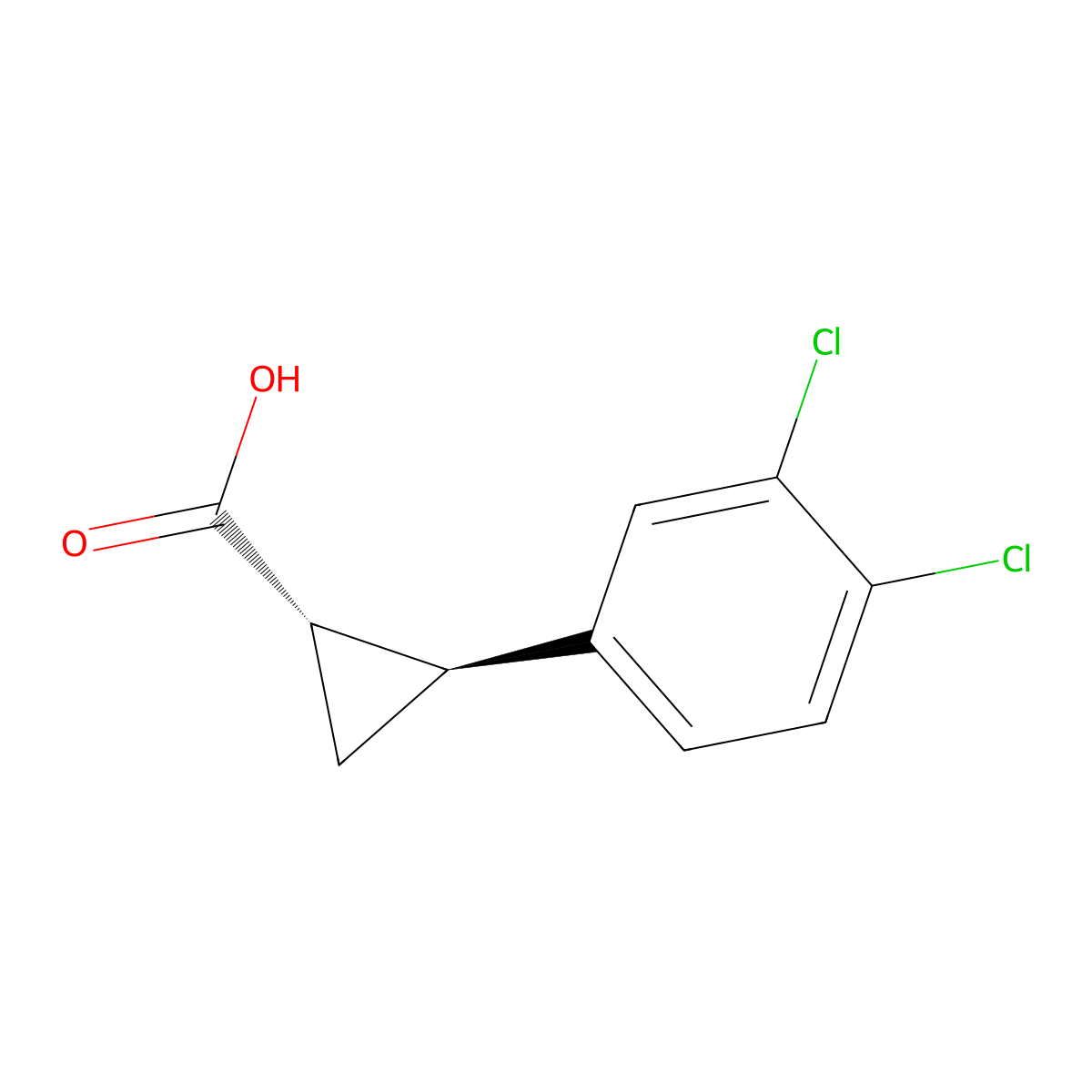 (1S,2S)-2-(3,4-dichlorophenyl)cyclopropane-1-carboxylic acid molecular structure, CAS 2742623-52-3