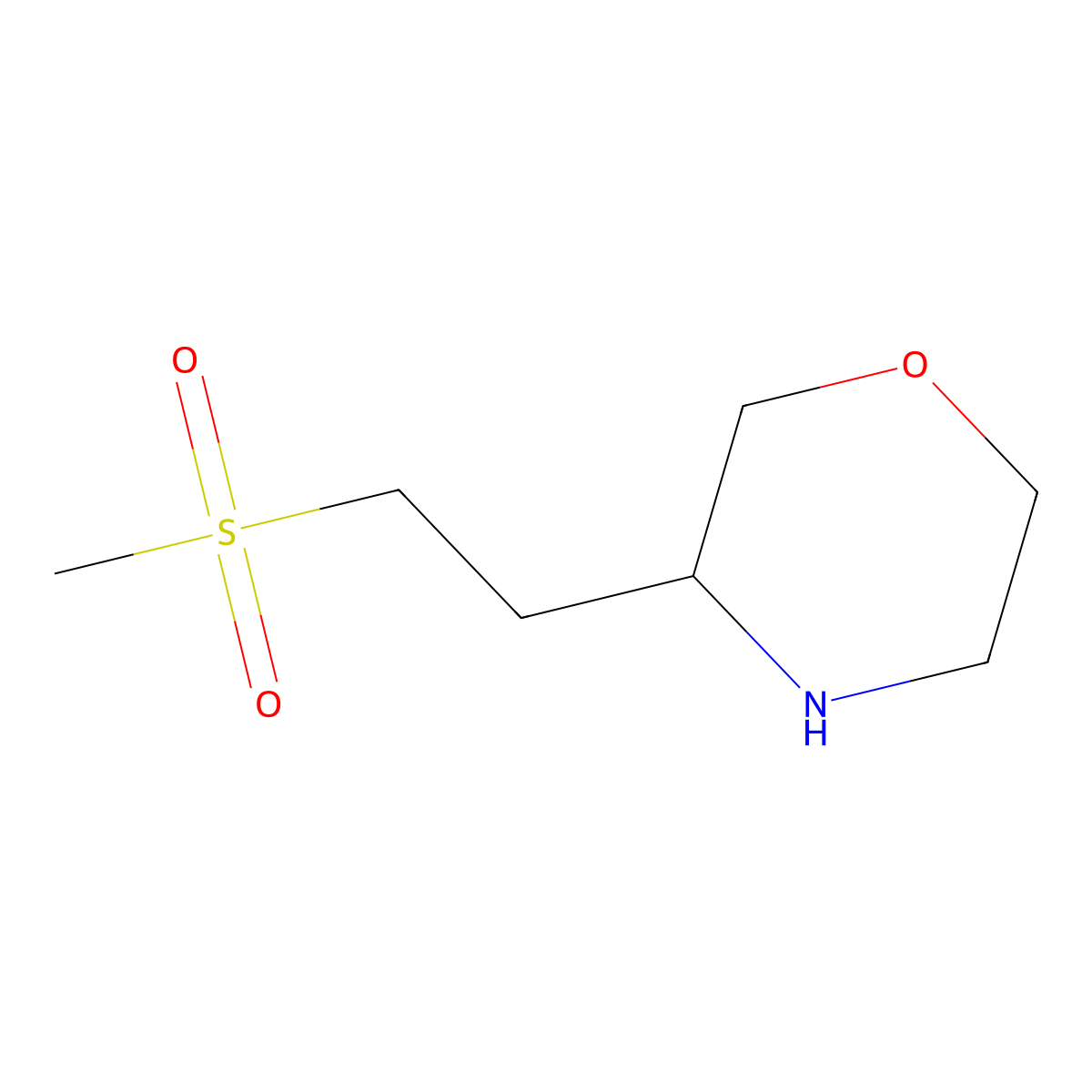 (3S)-3-(2-methanesulfonylethyl)morpholine molecular structure, CAS 2742623-53-4