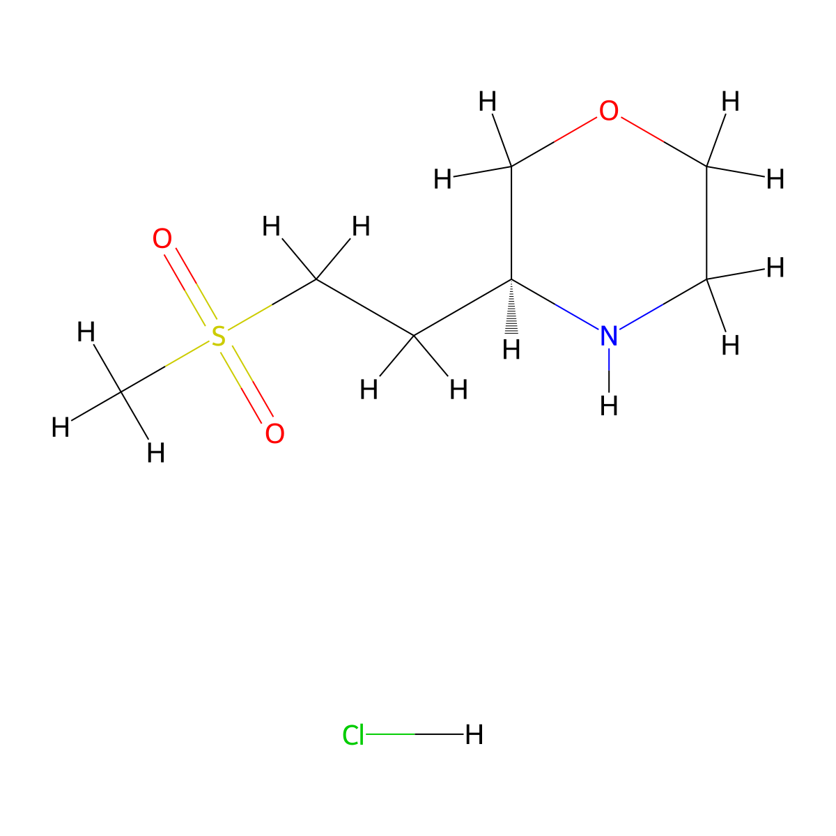 (3S)-3-(2-methanesulfonylethyl)morpholinehydrochloride molecular structure, CAS 2742623-54-5